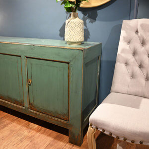 Eclectic Turquoise Four Door Sideboard